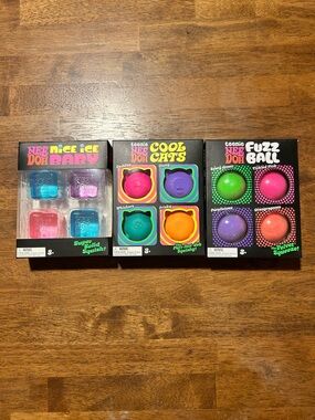 Needoh 12 Pieces Teenie 4-Pack Bundle Sensory Squish Toy Pack - Multicolor